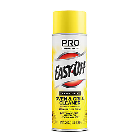 Professional Easy-Off Heavy Duty Oven & Grill Cleaner - 24 fl oz (0.8 quart) - Lemon Floral ScentAerosol Spray Can - 6 / Carton - White