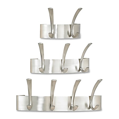 Safco Wall Mounted Metal Coat Racks - 3 Hooks - for Hat, Coat - 1 Each