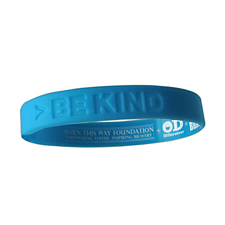 Bravery Bracelet, Be Kind, Blue Silicone