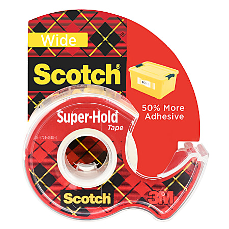 Scotch® Super-Hold Wide Tape With Dispenser, 1-1/2” x 650”, Clear