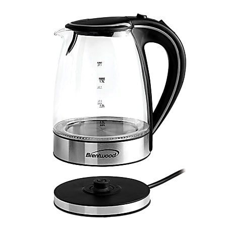 Brentwood Tempered Glass Tea Kettle 1.7 Liter Purple - Office Depot