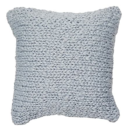 Dormify Emme Chunky Knit Square Pillow Cover, Dusty Blue