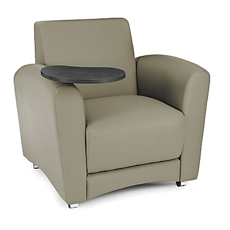 OFM Interplay-Series Single-Tablet Chair, 33"H x 43"W x 32"D, Taupe/Tungsten