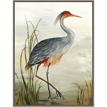 Amanti Art Grey Heron by Aimee Wilson Framed Canvas Wall Art Print, 23" x 30", Graywash