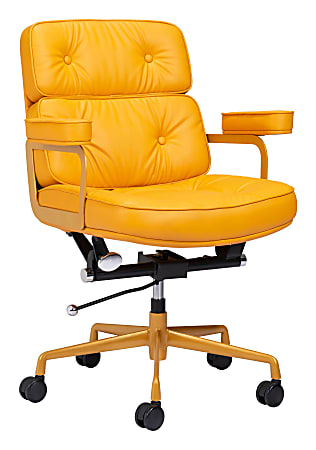 Zuo Modern Smiths Ergonomic High-Back Office Chair, Yellow