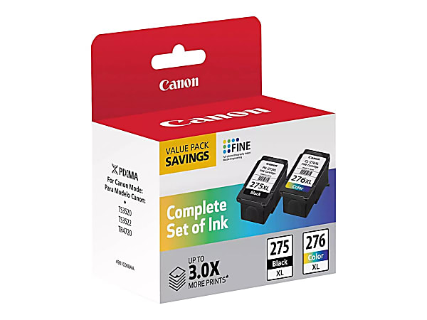 Canon PG 275XL BlackCL 276XL Tri Color High Yield Ink Cartridges Pack Of 2  4981C008 - ODP Business Solutions