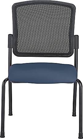 WorkPro® Spectrum Series Mesh/Vinyl Stacking Guest Chair with Antimicrobial Protection, Armless, Navy, Set Of 2 Chairs, BIFMA Compliant