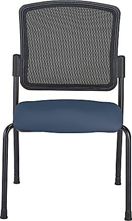 WorkPro® Spectrum Series Mesh/Vinyl Stacking Guest Chair with Antimicrobial Protection, Armless, Navy, Set Of 2 Chairs
