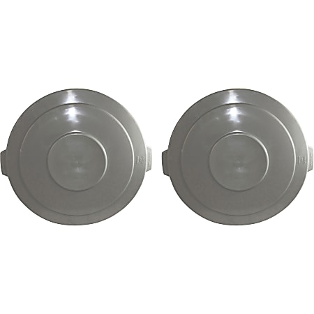 Genuine Joe Gator 55-Gallon Container Lids, 2-1/2"H x 27-1/4"W x 27-1/4"D, Gray, Carton Of 2 Lids