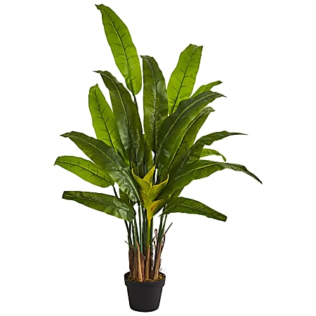 Nearly Natural Travelers Palm 54”H Artificial Tree With Pot, 54”H x 9-1/2”W x 7”D, Green
