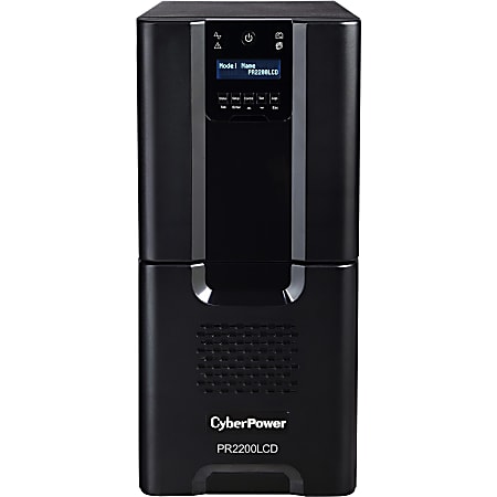 CyberPower PR2200LCD Smart App Sinewave UPS Systems - 2200VA/1980W, 120 VAC, NEMA L5-30P, Tower, Sine Wave, 10 Outlets, LCD, PowerPanel® Business, $375000 CEG, 3YR Warranty