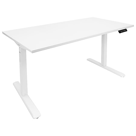 Mount-It! Electric Standing Desk With Adjustable Height And 55"W Tabletop, White