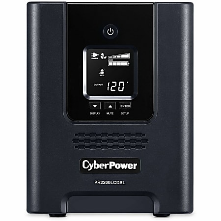 CyberPower PR2200LCDSL Smart App Sinewave UPS Systems - 2070VA/1980W, 120 VAC, NEMA 5-20P, Mini-Tower, Sine Wave, 7 Outlets, LCD- PR2200LCDSL
