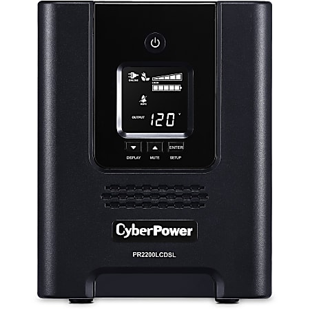 CyberPower PR2200LCDSL Smart App Sinewave UPS Systems - 2070VA/1980W, 120 VAC, NEMA 5-20P, Mini-Tower, Sine Wave, 7 Outlets, LCD- PR2200LCDSL