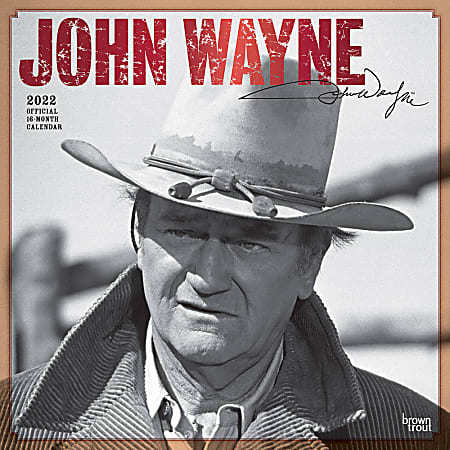Brown Trout Monthly Traditional Wall Calendar, 12" x 12", John Wayne, January To December 2022