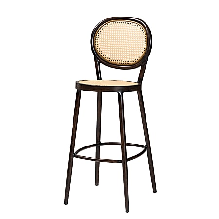 Baxton Studio Thalia Outdoor Bar Stool, Beige/Brown