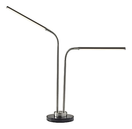 Adesso® Hydra LED Adjustable Desk Lamp, 34”H, Brushed Steel