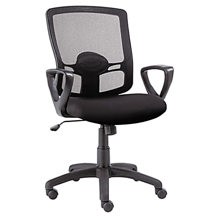 Alera Etros Series Mesh Mid-Back Swivel/Tilt Chair - Black Seat Color - Mesh Fabric Seat Material - Black Back Color - 0