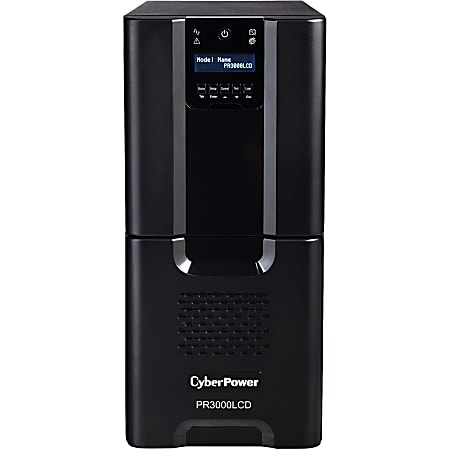 CyberPower PR3000LCD Smart App Sinewave UPS Systems - 3000VA/2700W, 120 VAC, NEMA L5-30P, Tower, Sine Wave, 10 Outlets, LCD, PowerPanel® Business, $375000 CEG, 3YR Warranty