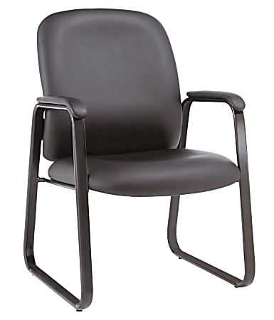 Alera Genaro Bonded Leather High Back Guest Chair Black - Office Depot