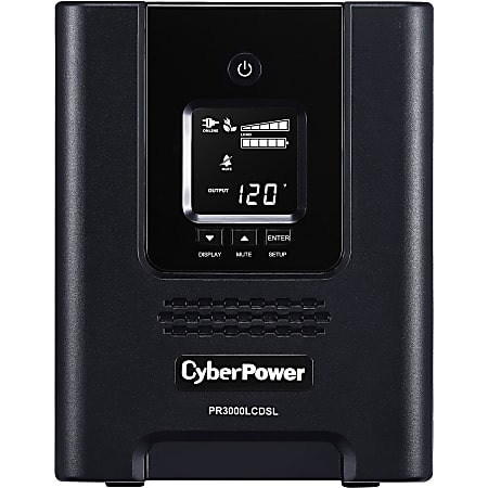 CyberPower PR3000LCDSL Smart App Sinewave UPS Systems - 3000VA/2700W, 120 VAC, NEMA L5-30P, Mini-Tower, Sine Wave, 7 Outlets, LCD- PR3000LCDSL