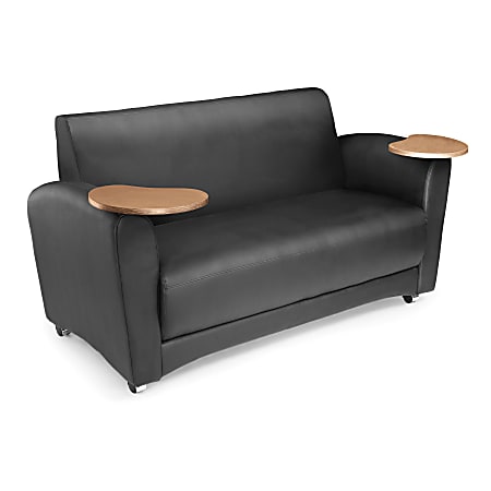 OFM Interplay-Series Double-Table Sofa, 33"H x 82"W x 32-1/2"D, Black/Bronze