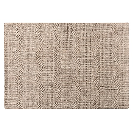 Baxton Studio Judian Handwoven Wool Area Rug, 5-1/4' x 7-1/2', Ivory