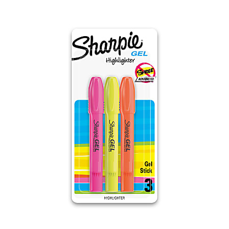 Sharpie® Accent® Gel Highlighters, Assorted Ink Colors, Pack Of 3