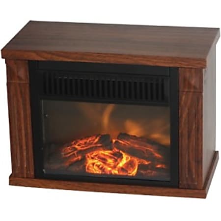 Comfort Glow The Mini Hearth Electric Fireplace (Wood Grain) - Electric - 1201.59 W - 2 x Heat Settings - 250 Sq. ft. Coverage Area - 1200 W - Desk - Wood Grain