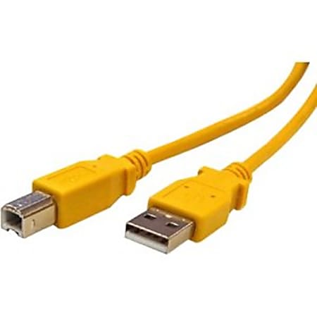 Bytecc USB 2.0 CABLE - A Male to Type B Male - 10 ft USB Data Transfer Cable for Printer - First End: 1 x Type A Male USB - Second End: 1 x Type B Male USB - Yellow