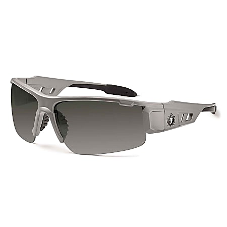 Ergodyne Skullerz® Safety Glasses, Dagr, Anti-Fog, Matte Gray Frame, Smoke Lens