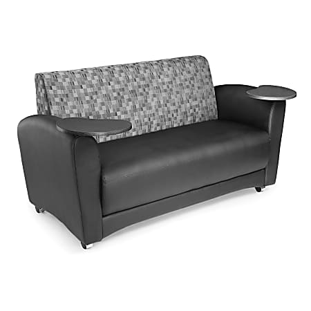 OFM Interplay-Series Double-Table Sofa, 33"H x 82"W x 32-1/2"D, Nickel/Black/Tungsten