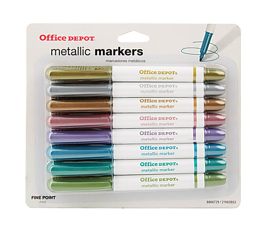 Sharpie Metallic Markers, Bronze/Gold/Silver, Pack Of 6 Markers