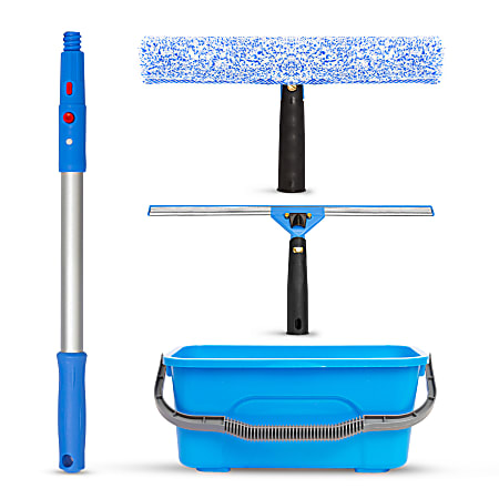 Gritt Commercial Pro Cleaning Kit With Squeegee, Washer, Pole And Heavy-Duty Bucket - GRI138B-3PK