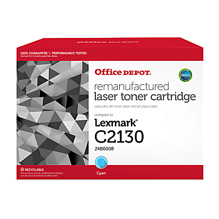 Office Depot® Brand Remanufactured Cyan Toner Cartridge Replacement For Lexmark™ 24B6008, ODXC2130C