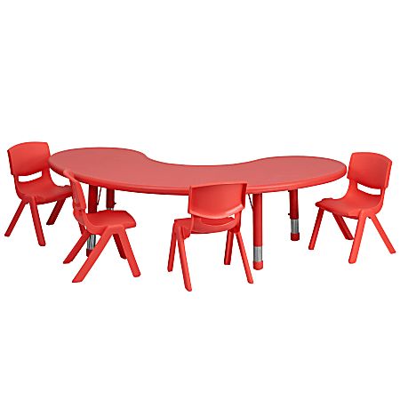 Flash Furniture Half Moon Plastic Height Adjustable Activity Table