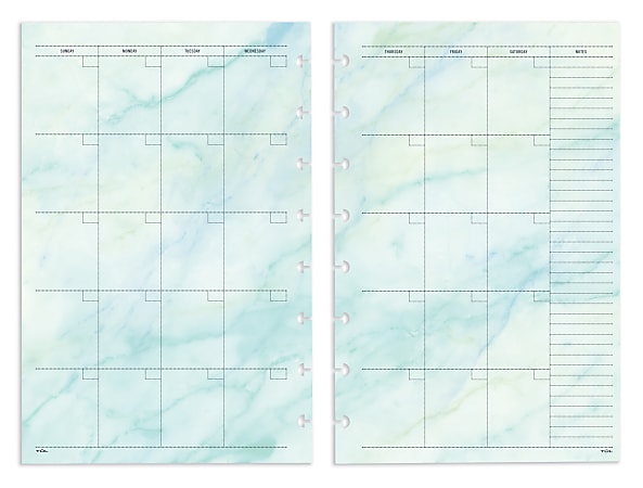 TUL® Discbound Undated Weekly/Monthly Refill Pages, Junior Size, 68 Sheets, Marble