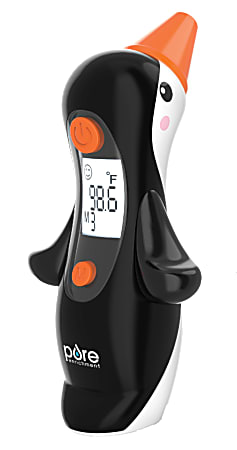 Pure Enrichment ThermoBuddy™ Penguin Digital Ear Thermometer With InstaRead Technology, 3", White