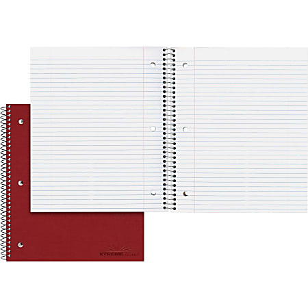 Rediform The Stuffer Wirebound Notebook - 100 Sheets - Wire Bound - Ruled - 16 lb Basis Weight - 8 7/8" x 11" - White Paper - Assorted Cover - Pressboard Cover - Micro Perforated, Pocket, Repositionable, Punched - 1Each