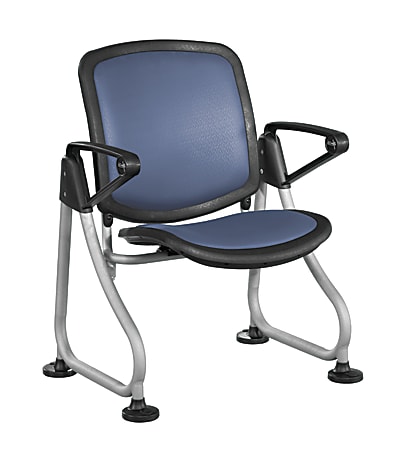 OFM ReadyLink Row Seating, Starter Seat, 35"H x 26 1/2"W x 20"D, Silver Frame, Blue Fabric