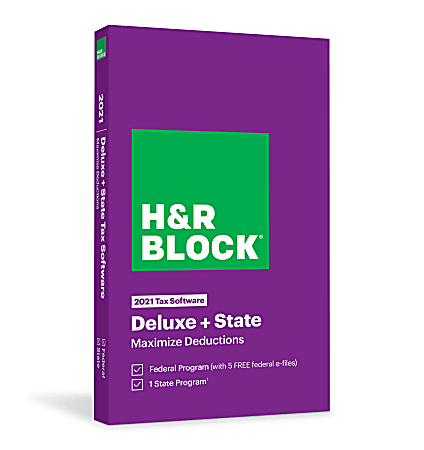 H&R Block Deluxe + State 2021 Tax Software
