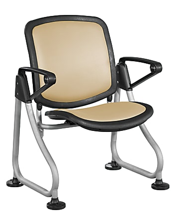 OFM ReadyLink Row Seating, Starter Seat, 35"H x 26 1/2"W x 20"D, Silver Frame, Peach Fabric