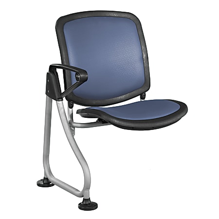 OFM ReadyLink Row Seating, Add-On Seat, 35"H x 25"W x 20"D, Silver Frame, Blue Fabric