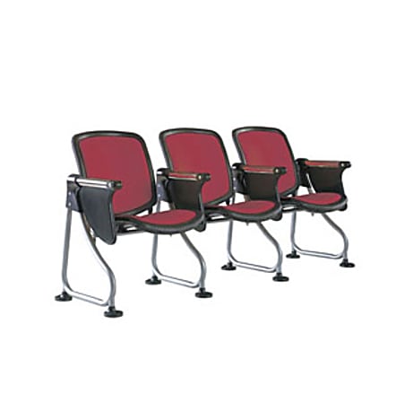 OFM ReadyLink Row Seating, Starter Seat With Tablet, 35"H x 26 1/2"W x 20"D, Silver Frame, Maroon Fabric