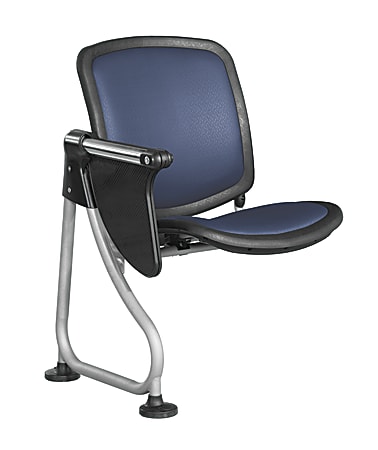 OFM ReadyLink Row Seating, Add-On Seat With Tablet, 35"H x 25"W x 20"D, Silver Frame, Blue Fabric