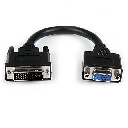 StarTech.com 8in DVI to VGA Cable Adapter - DVI-I Male to VGA Female - Connect your VGA Display to a DV - DVIVGAMF8IN