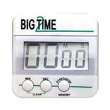Ashley Productions Big Time 2 Up/Down Timer, White/Green, Pack Of 3