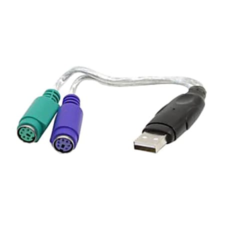 Sabrent USB-To-Dual PS/2 Active Converter Cable, Black/Green/Purple, SBT-PS2U