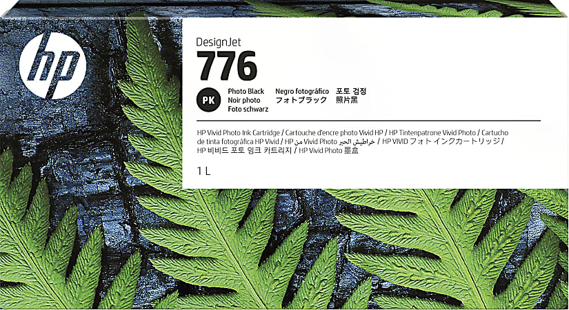 HP 776 DesignJet High-Yield Photo Black Ink Cartridge, 1XB11A