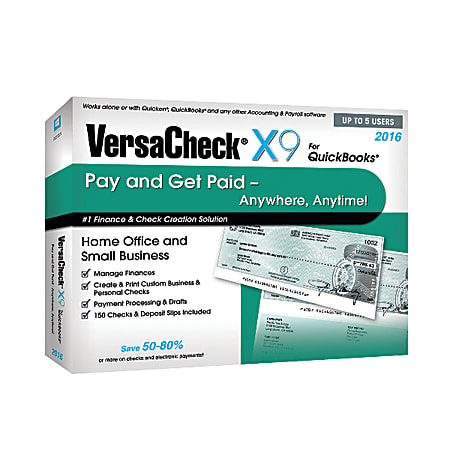VersaCheck® X9 2016 For QuickBooks®, For 5 Users, Traditional Disc
